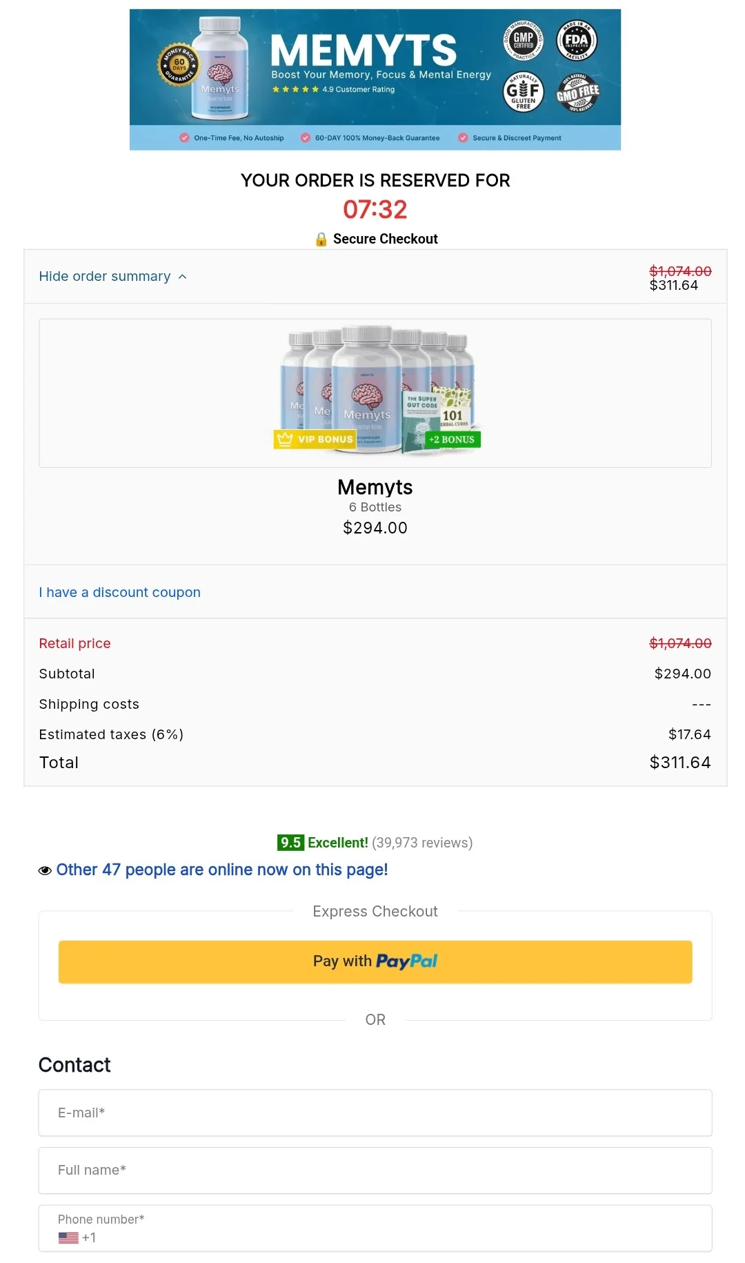 Memyts order form
